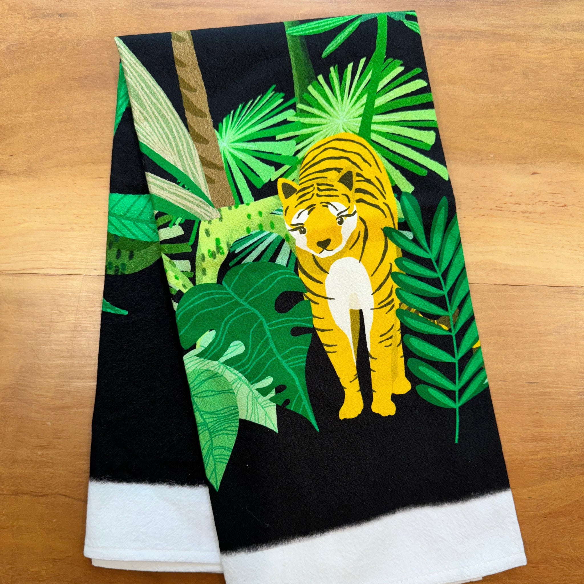 Jungle Tigers Tea Towel by Peggy Dean