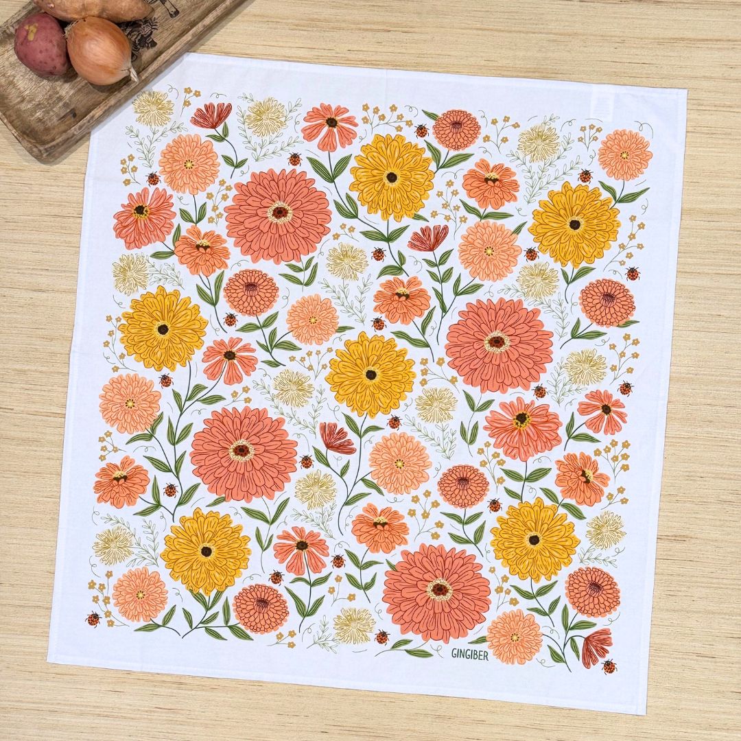 Zinnia Tea Towel