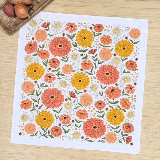 Zinnia Tea Towel