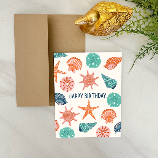 Seashells Happy Birthday Card