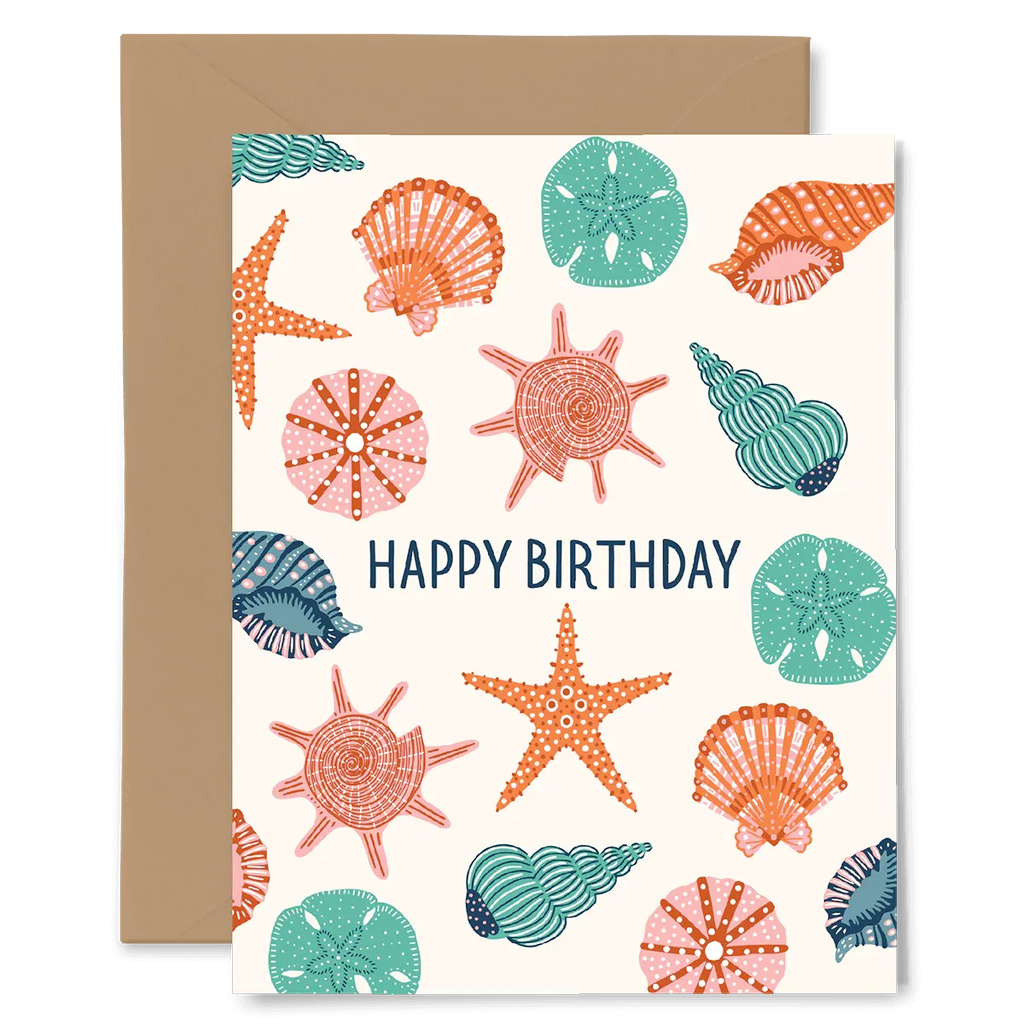 Seashells Happy Birthday Card - Gingiber
