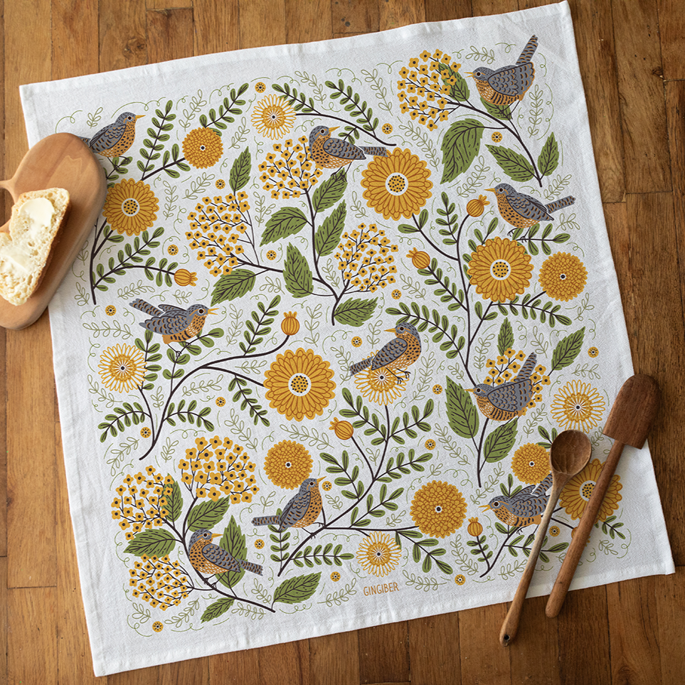 Limited Time Mums & Robins Tea Towel