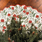 Poinsettia & Pine Tree Skirt