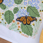 Multicolor illustrated floral tea towel