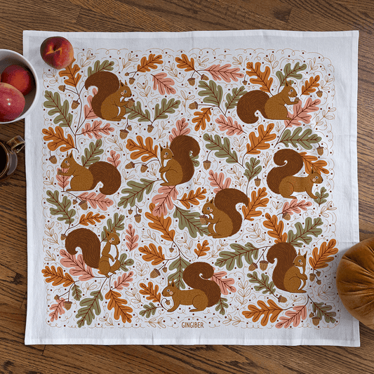 Squirrel Tea Towel