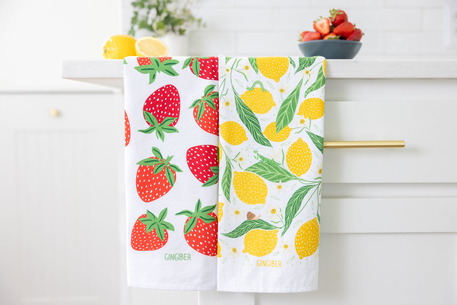 Strawberry Lemonade Tea Towel Bundle Kitchen