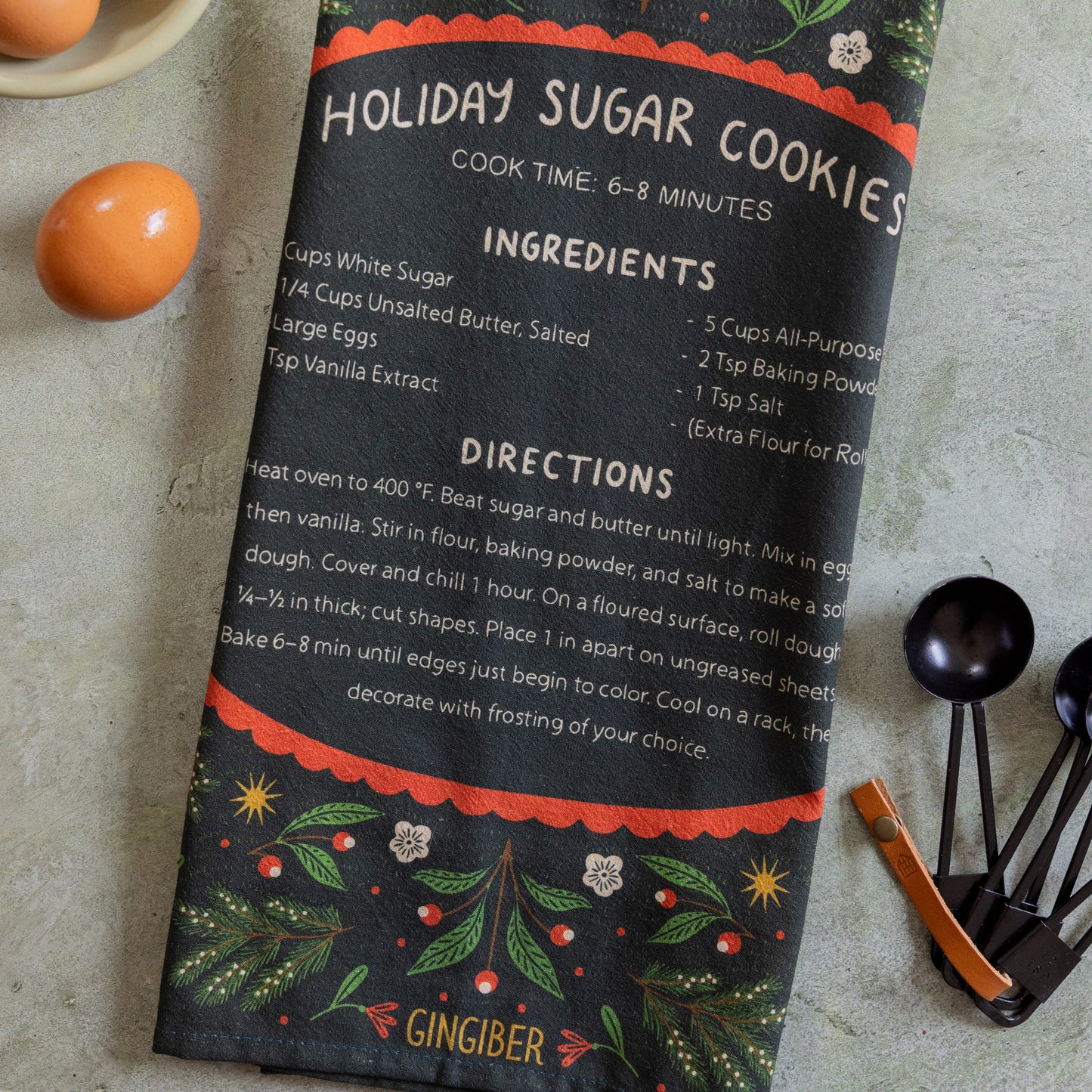 Sugar Cookies Recipe Tea Towel