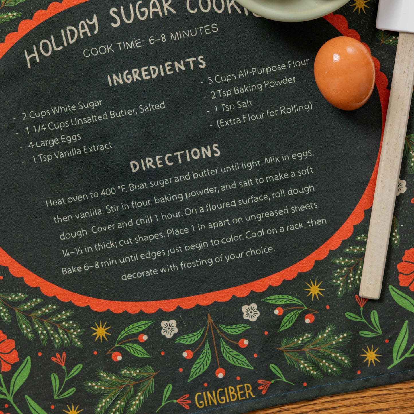 Sugar Cookies Recipe Tea Towel
