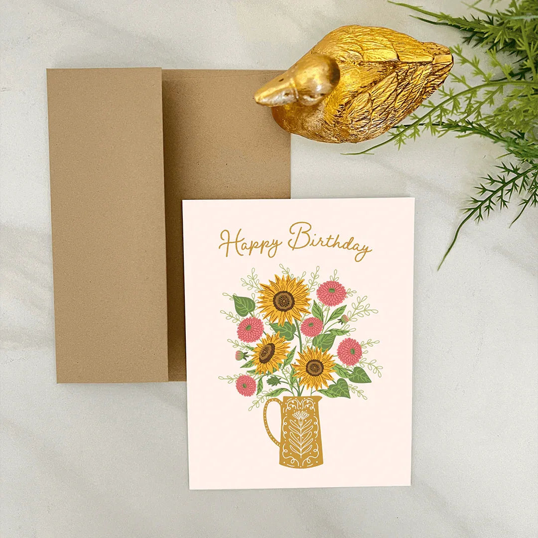 Sunflowers Happy Birthday Card - Gingiber