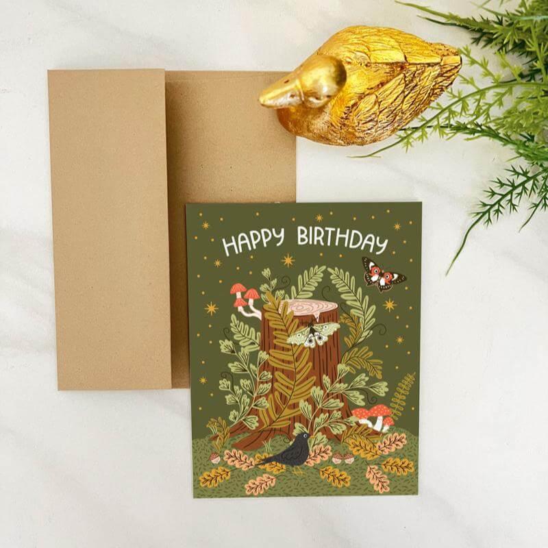 Tree Stump Birthday Card - Gingiber