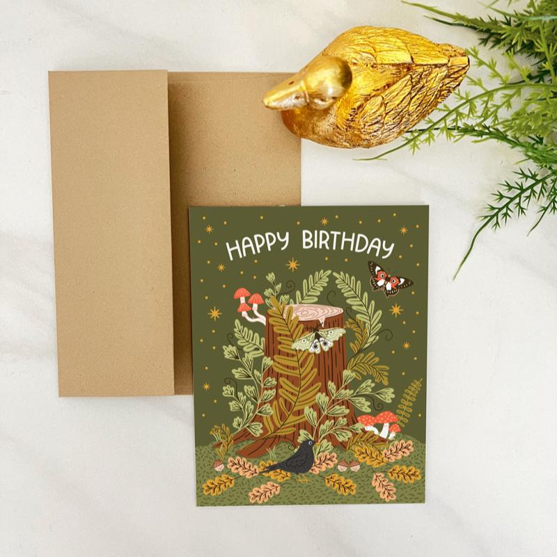 Tree Stump Birthday Card