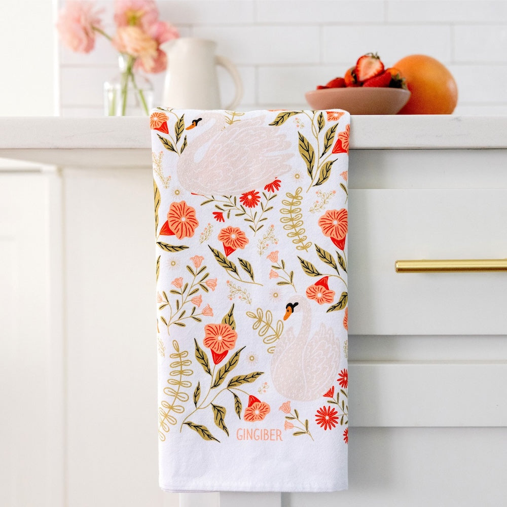 Swan Serenade Tea Towel - SAVE 16%