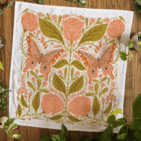 Vintage Butterfly Tea Towel