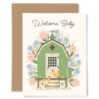 Welcome Baby Chicken Coop Card - Gingiber
