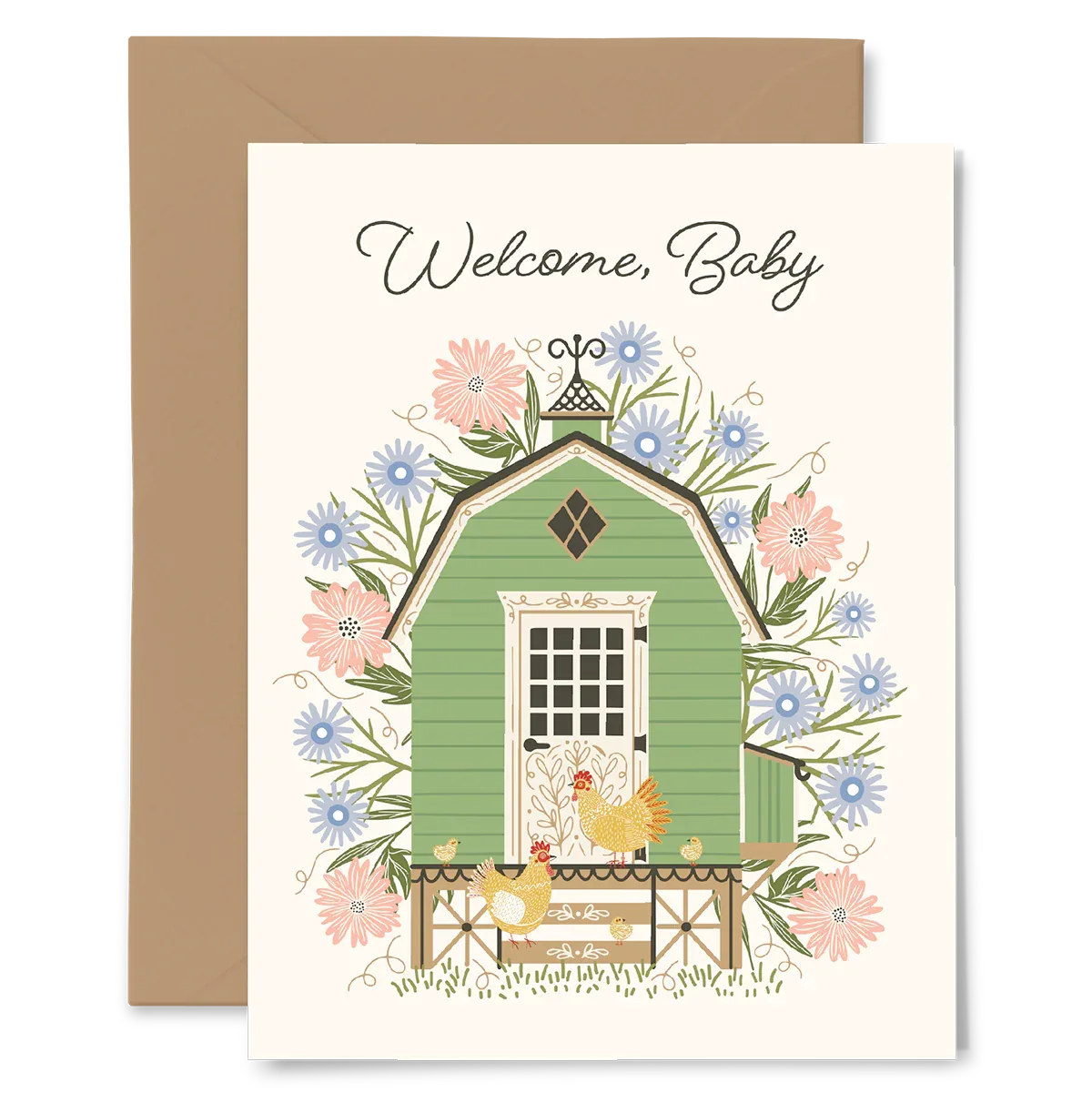 Welcome Baby Chicken Coop Card - Gingiber