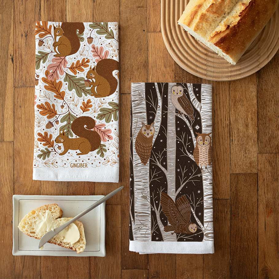 Woodland Creatures Tea Towel Bundle