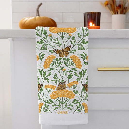 Yarrow & Painted Lady Tea Towel