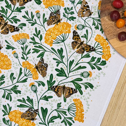 Yarrow & Painted Lady Tea Towel