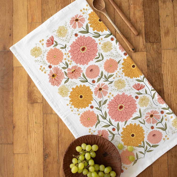 Zinnia Tea Towel - PREORDER, Ships by May 22nd!