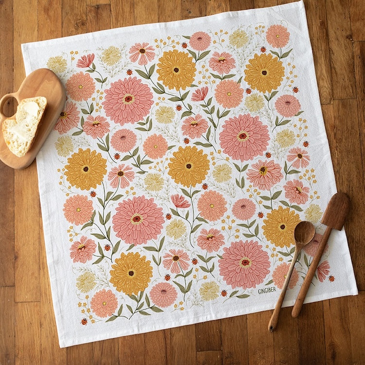 Zinnia Tea Towel - PREORDER, Ships by May 22nd!