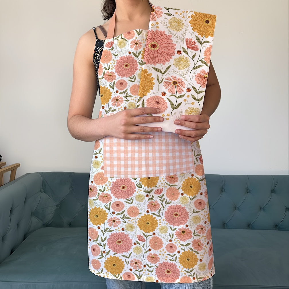 Zinnia Apron and Tea Towel Bundle