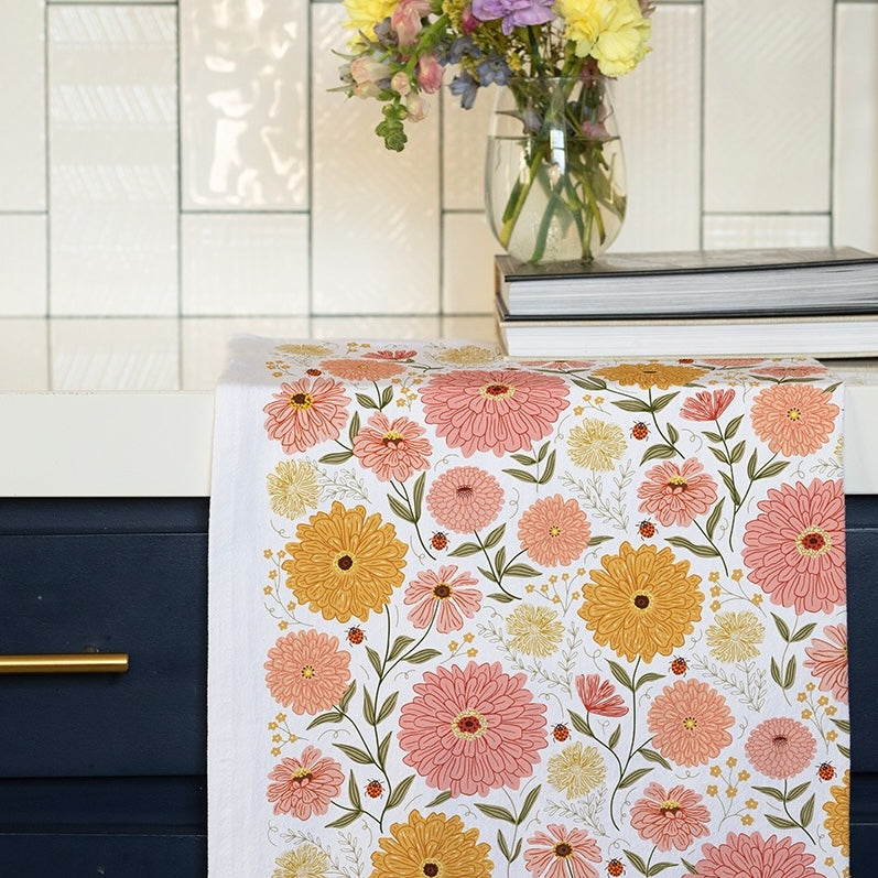 Zinnia Tea Towel - PREORDER, Ships by May 22nd!