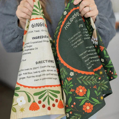 Ginger Cookies Recipe Tea Towel - Gingiber