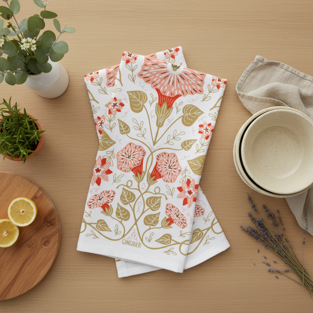 Blossom & Vine Tea Towel
