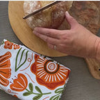 Multicolor illustrated floral tea towel