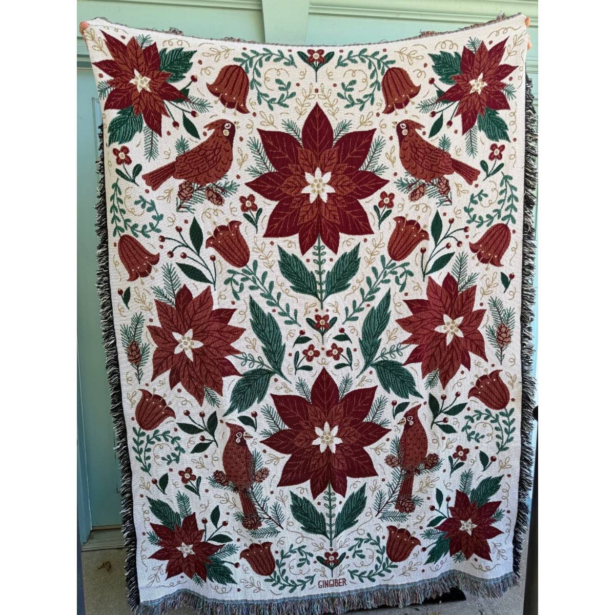 Christmas Poinsettia Blanket