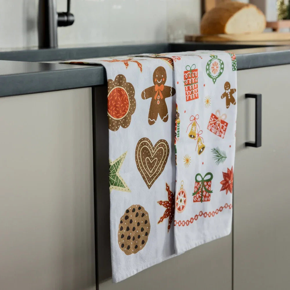 Festive Trinkets Tea Towel - Gingiber