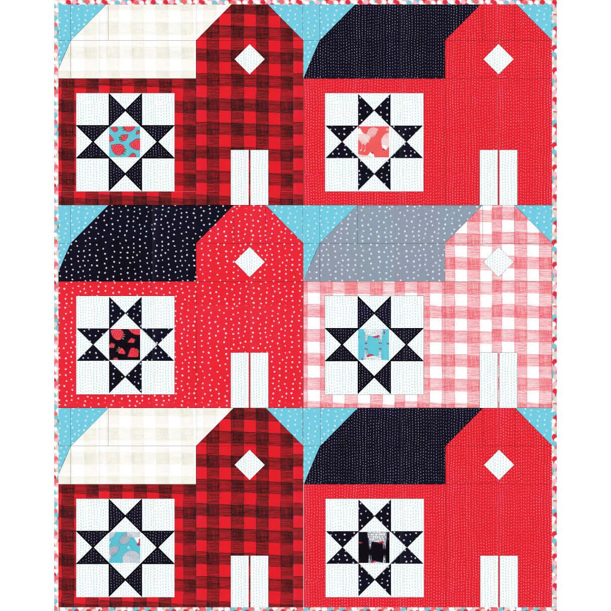 Red Barns Quilt Pattern - Gingiber