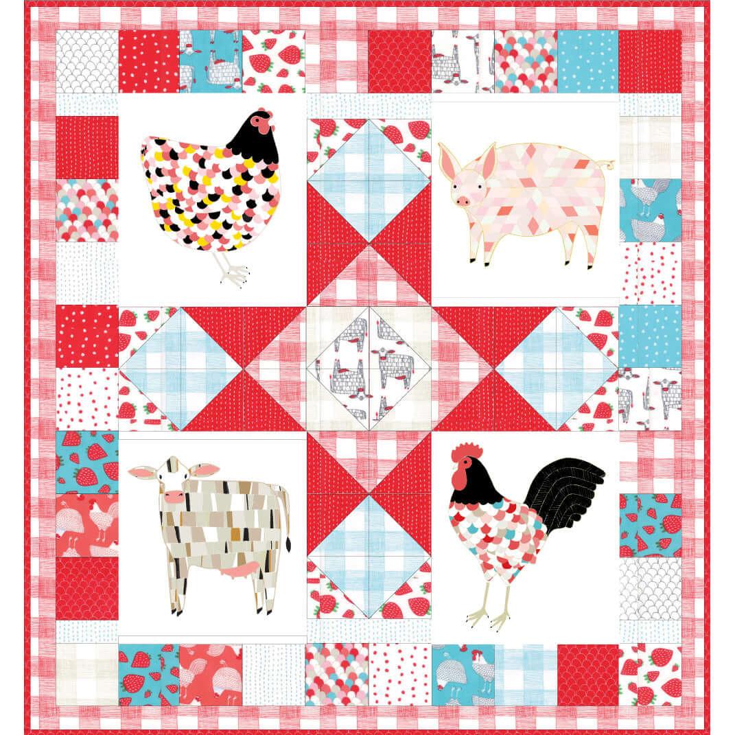 Farm Fresh Panel Quilt Pattern - PDF - Gingiber