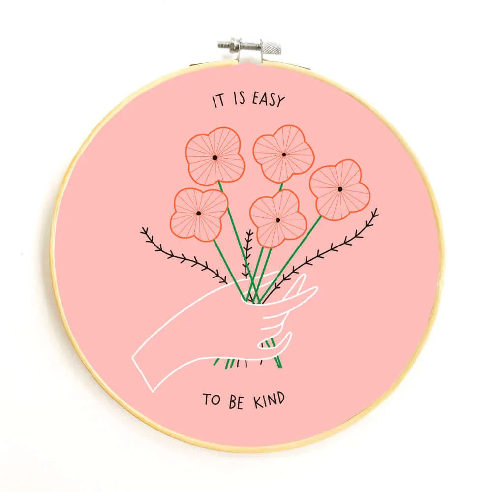 Easy To Be Kind Embroidery PDF Pattern - Gingiber