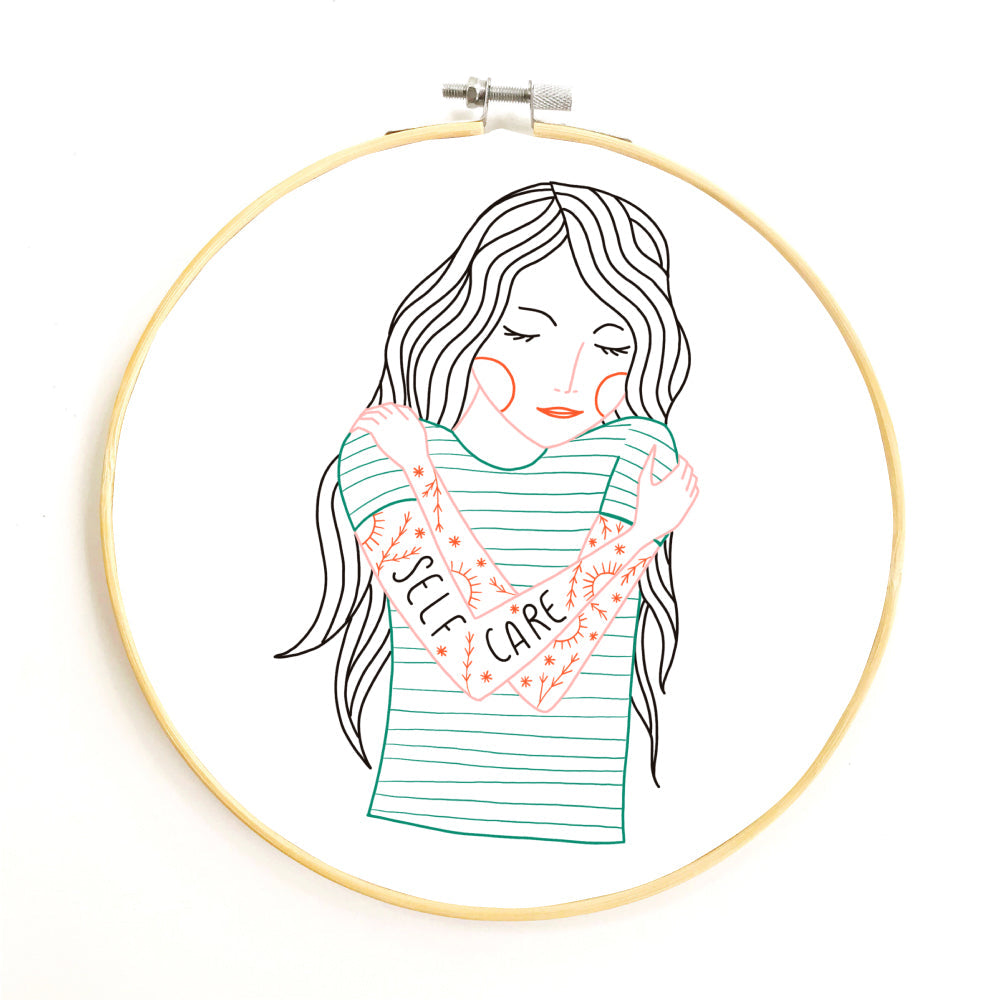 Self Care Embroidery Pattern PDF