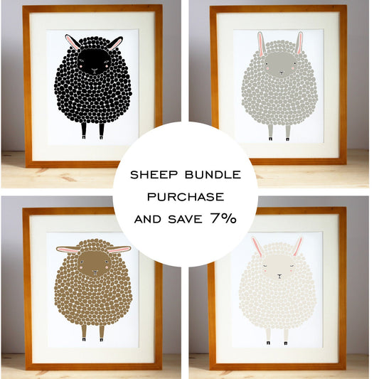 4 Sheep Print Bundle