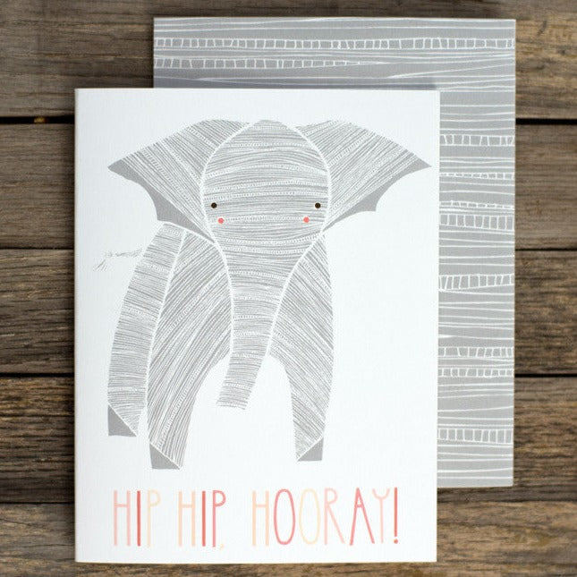 Hip Hip Hooray Baby Elephant Card