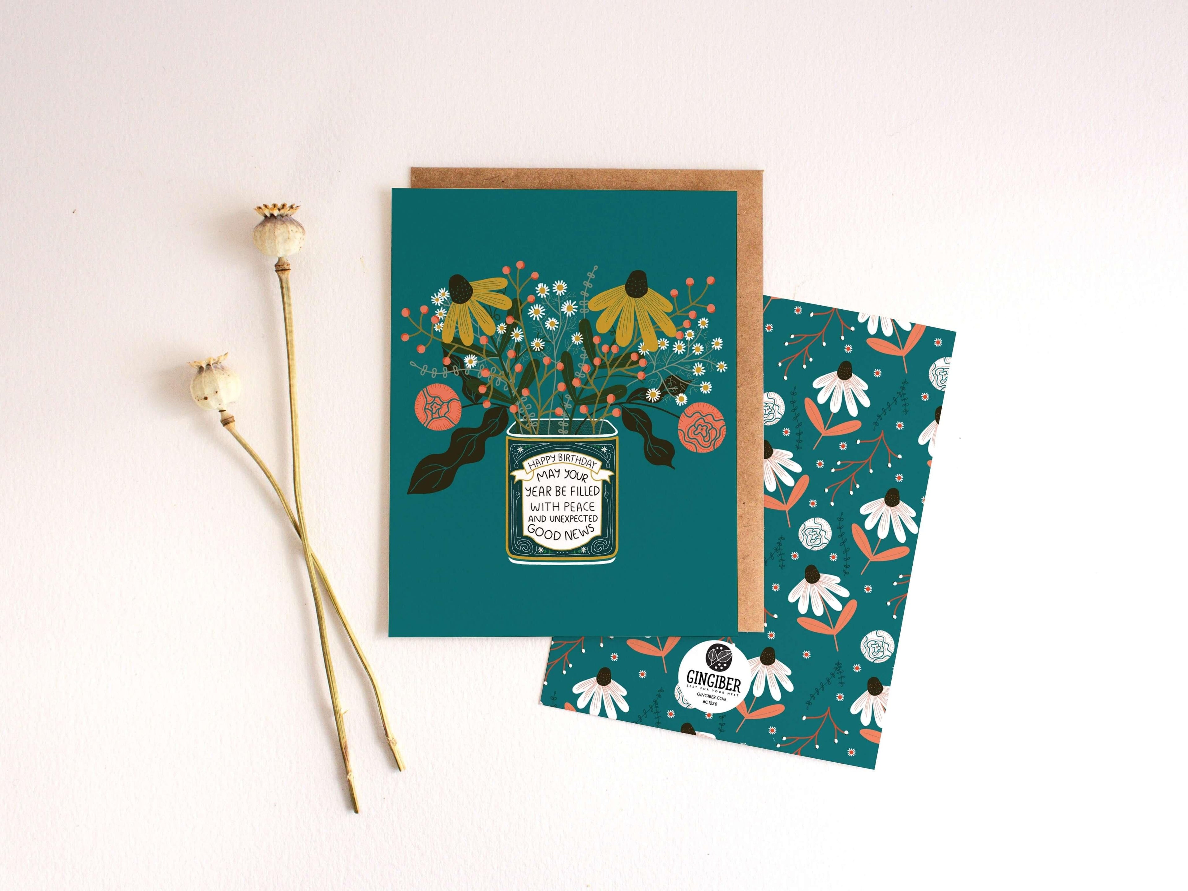 Birthday Flower Tin Card - Gingiber