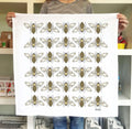 tea towels with illustrated bees