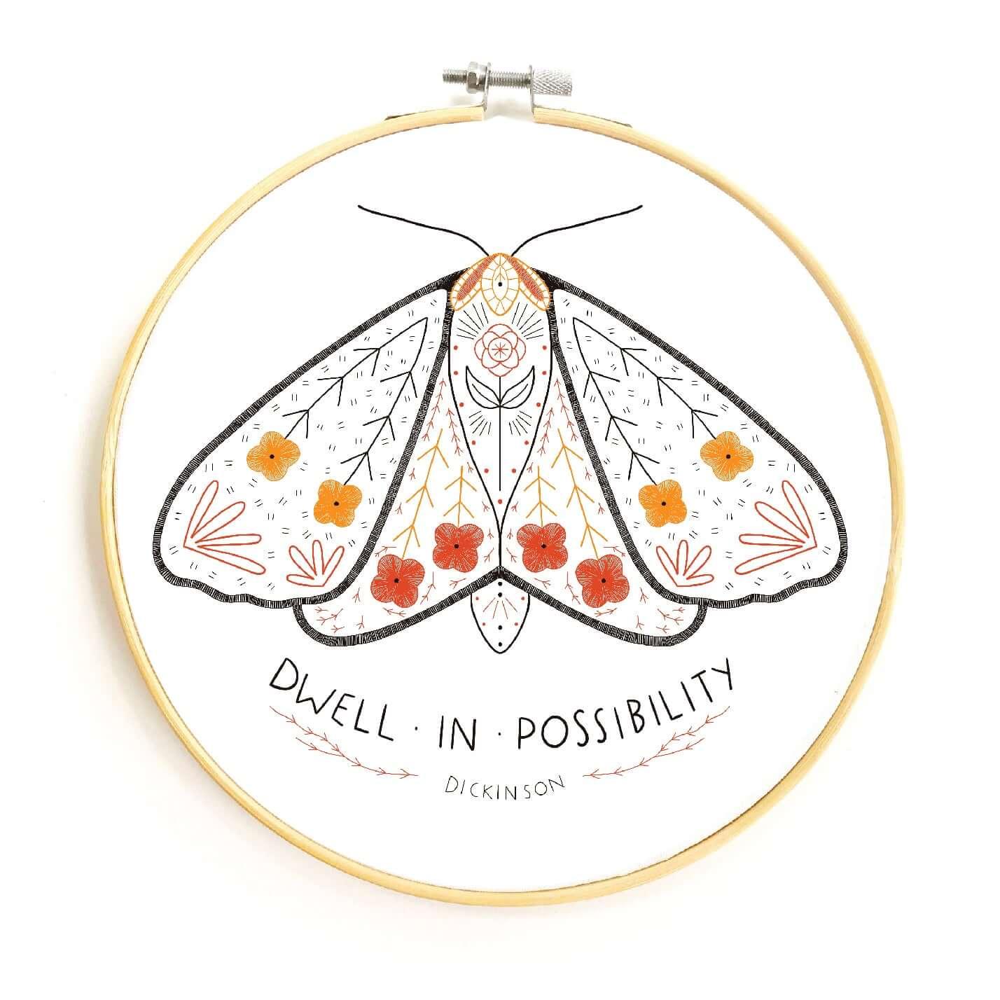 Dwell in Possibility Embroidery Pattern - PDF - Gingiber