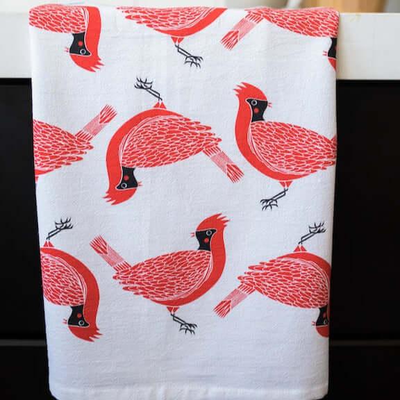 tea towels with illustrated birds