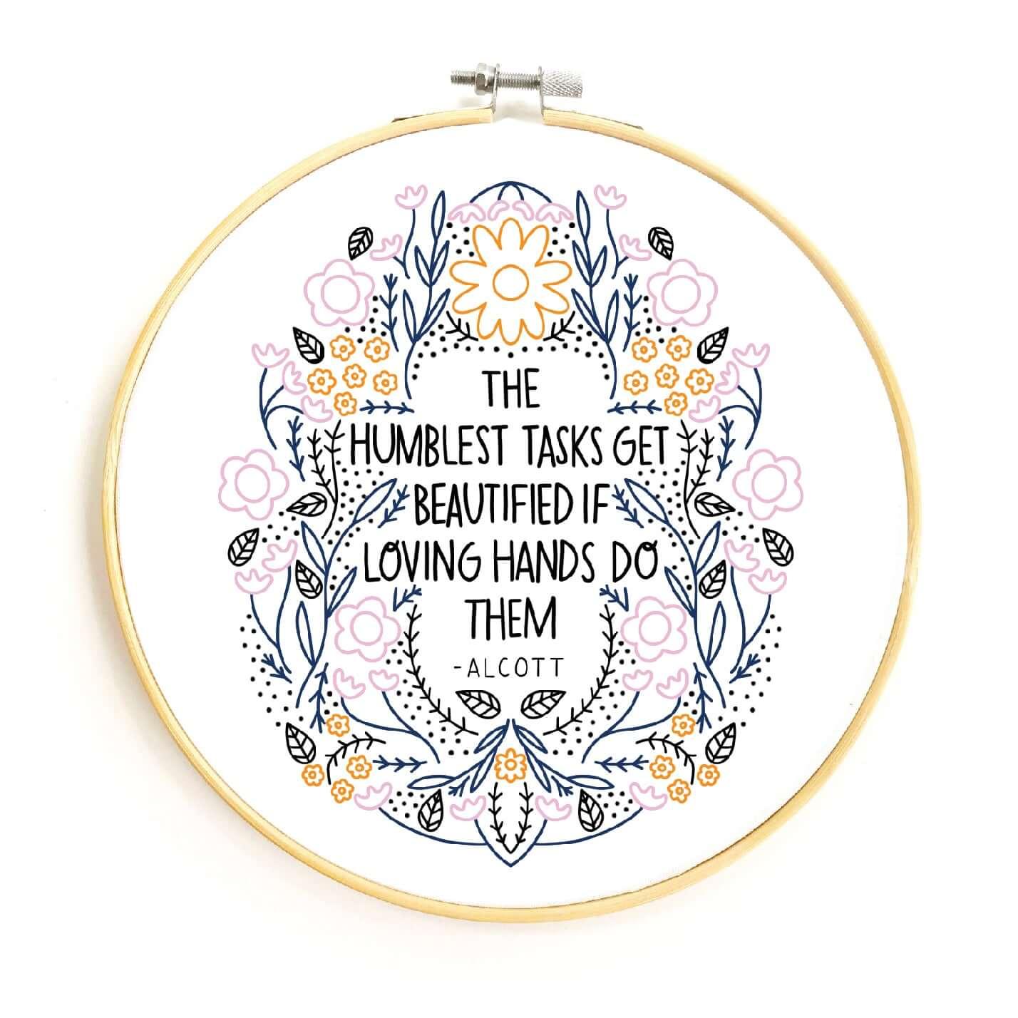 Humblest Task Embroidery Pattern - PDF - Gingiber