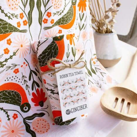 Robin Tea Towel - Gingiber