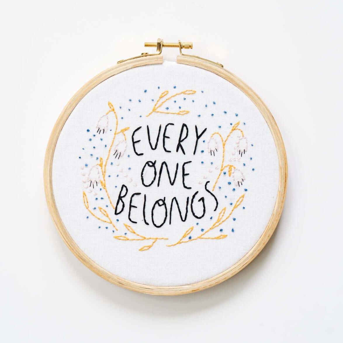 Everyone Belongs Embroidery Pattern - PDF - Gingiber