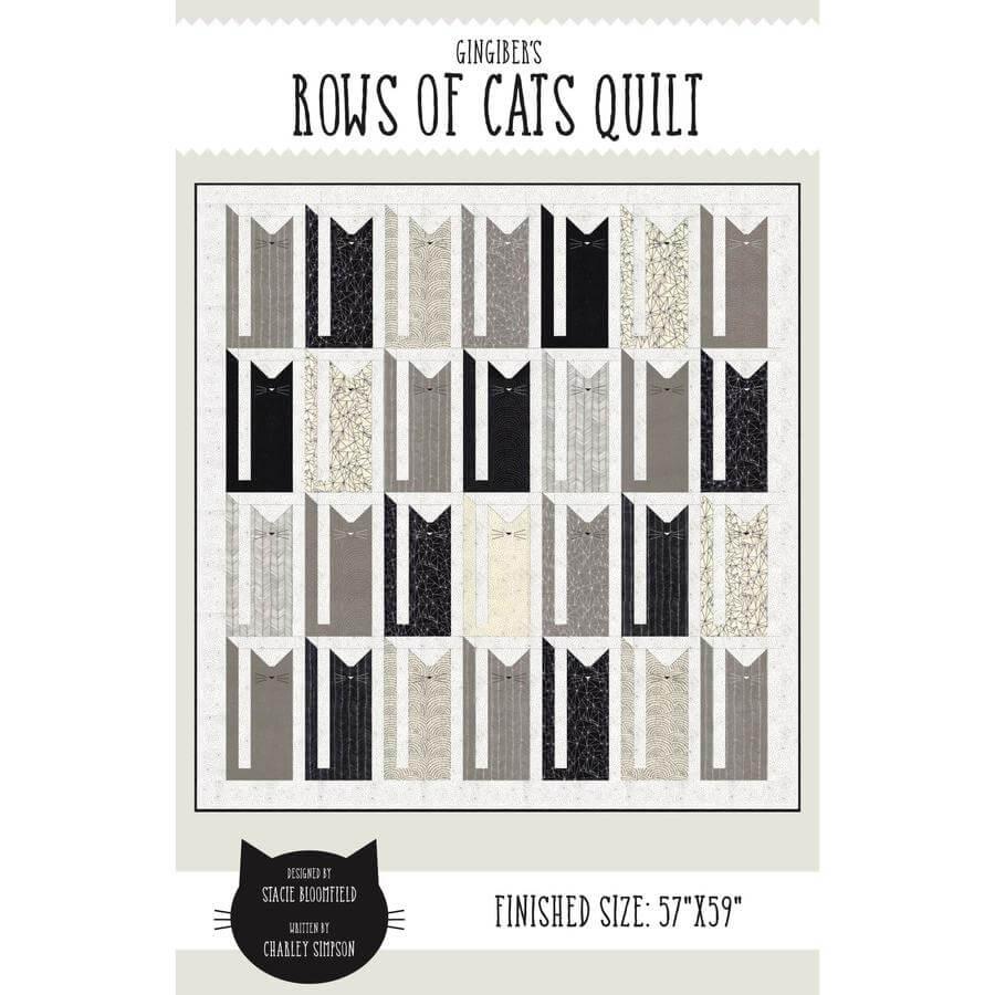 Rows of Cats Quilt Pattern - PDF - Gingiber