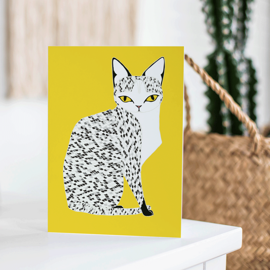 Yellow Mau Cat Card